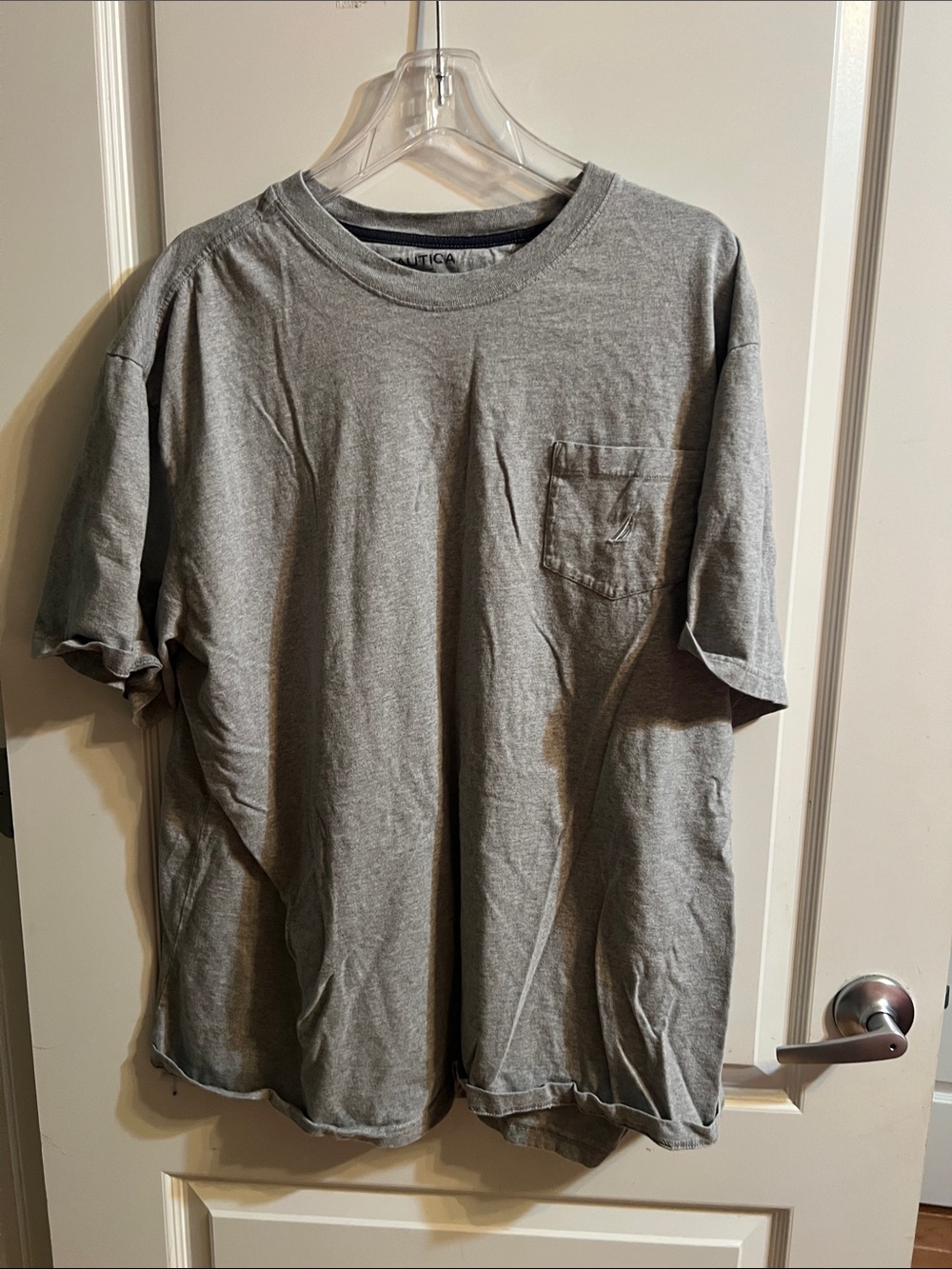 Nautica Men's Heather Gray Short-Sleeve Pocket Tee